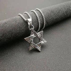 Double Sided Six Pointed <b>Star</b> Pendant Stainless Steel Men's Necklace Gift Fashionable Hexagram <b>Design</b> For Students - Product Image 3