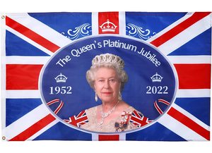 2026 3X5FT Royaume-Uni Queens Drapeau Double Face Décoration <span class=keywords><strong>Reine</strong></span> <span class=keywords><strong>Elizabeth</strong></span> ll Platine Jubilé Drapeau Pour Le Festival Britannique - Product Image 2