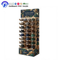 Présentoir de chapeaux en carton personnalisé, étagère multi-niveaux sur pied pour casquettes de baseball, chapeaux bob, fedoras et bonnets, pour magasin de détail