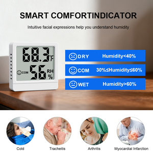 Độ chính xác cao ± 1 ℃ Nhiệt kế kỹ thuật số ẩm kế LCD hiển thị điện tử Nhiệt kế màn hình độ ẩm kỹ thuật số - Product Image 3