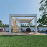 Pergola motorisée en aluminium avec toit rétractable à lames en alliage, écologique, résistante aux intempéries, tailles personnalisables, pour balcon extérieur intelligent