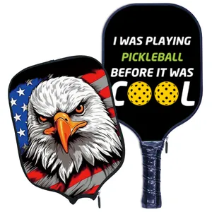 New Design Camouflage Pickleball Paddle Cover Neoprene Pu Leather Paddle Racket Cover With Pickle Ball Cover Bag Accessories