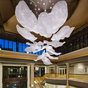 Hoa hình dạng tùy chỉnh Trần Đèn chùm trong nhà không gian thương mại sảnh khách sạn lớn sang trọng trang trí nội thất LED K9 Đèn chùm pha lê sáng tạo - Product Image 1