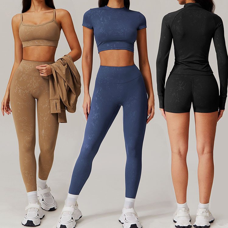 Custom Logo Active Women Tight Yoga Gym Training Bra Leggings 2 Piece Sports Set Women's Top Workout T-shirt Jacket