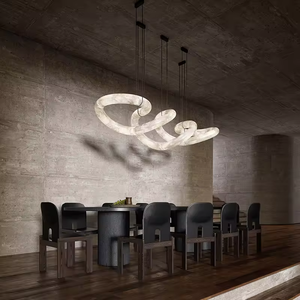 Lampadario <span class=keywords><strong>LED</strong></span> <span class=keywords><strong>a</strong></span> <span class=keywords><strong>sospensione</strong></span> lunga in alabastro, stile moderno minimalista, <span class=keywords><strong>a</strong></span> croce, di nuova creazione, molto venduto negli Stati Uniti, per tavolo da pranzo o bar - Product Image 3
