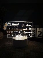 Pizarra Acrílica Transparente Luminiscente Multifuncional 3D con Luz de Colores, Borrable, para Notas y Mensajes, Éxito de Ventas 2026