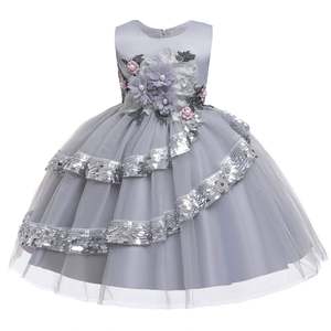 FSMKTZ Nueva Colección Vestido de Niña sin Mangas con Cuello Redondo y Estampado Floral, Vestidos de Princesa Sencillos para Boda, Vestidos de Fiesta para Bebés L5148 - Product Image 1