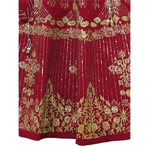 Jolis vêtements de mariage en soie à paillettes rouges Lehenga Choli avec Dupatta - Product Image 1