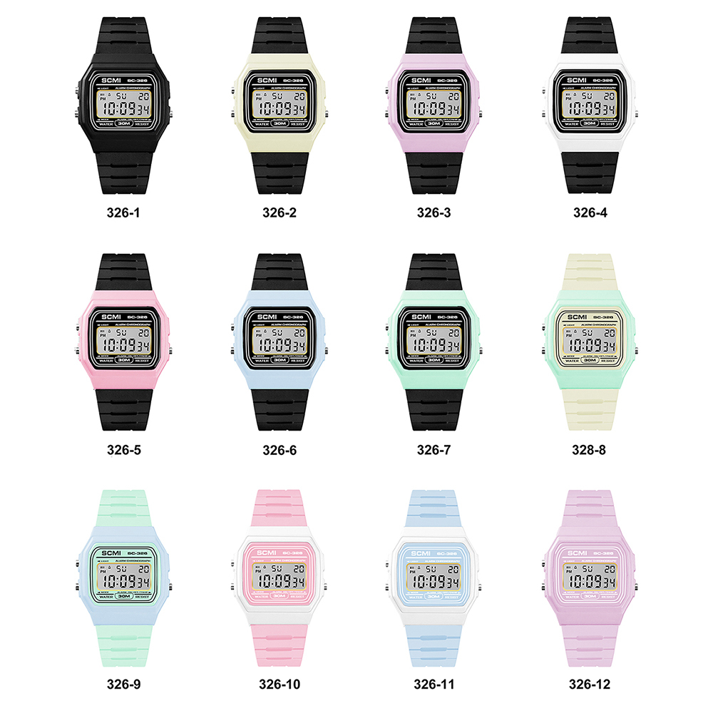 Candy Color Digital Kids Watches Electronic Multi-function Women Men GYM Watch Smart Sports Wristwatch For Students Children