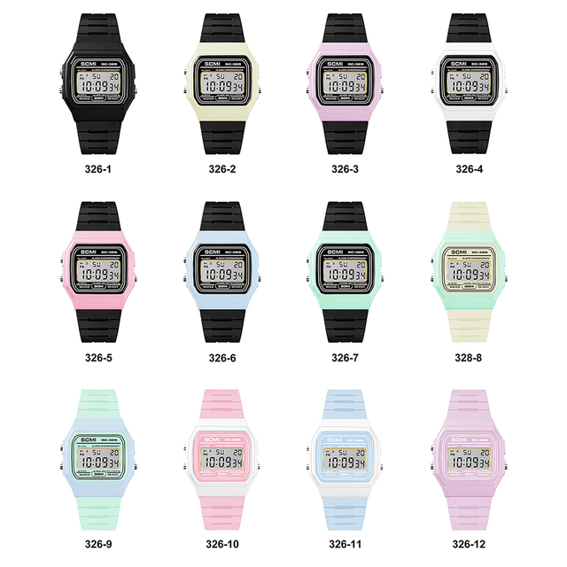 Candy Color Digital Kids Watches Electronic Multi-function Women Men GYM Watch Smart Sports Wristwatch for Students Children