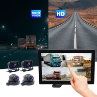 Système de caméra de recul Wemaer BSD 10,1 pouces 4 canaux AHD Quad Monitor étanche IP68 pour camion, autobus scolaire et Land Cruiser