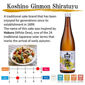 Vino de Arroz de Calidad Excepcional a Precios Perfectos, Koshino Ginmon Shiratsuyu Futsu Sake, 15% ABV, Seco, Botella de 720 ml, Enfriado, Alcohol en Caliente - Product Image 3