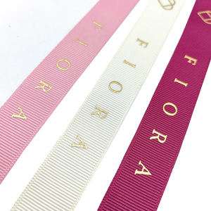 Cinta de Grosgrain Ecológica con Estampado Dorado en Caliente, Impresión Personalizada, Rollo de Cintas Impresas con LOGO - Product Image 4