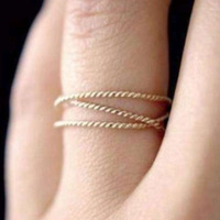 Fenny 18K Plaqué Or Corde Torsadée Permanente Trois Cercle Croix Anneau Non Ternir En Acier Inoxydable En Gros Bijoux