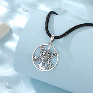 Merryshine Trendy 925スターリングシルバーミュージック恋人ギター型ペンダントネックレスリンクチェーンファッショナブルなジュエリー - Product Image 5