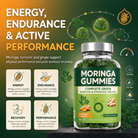 Gummies de Moringa OEM avec Curcuma, Gingembre et Probiotiques pour le Bien-être Digestif, le Soutien Immunitaire et l'Énergie Quotidienne