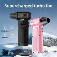 Souffleur turbo haute pression suralimenté, extrême, 130 000 tr/min, mini souffleur d'air comprimé rechargeable, lumière LED, vent à 45 m/s