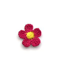 Appliques de fleurs en raphia faites à la main, multicolores, tissées, à 5 pétales, pour projets d'artisanat DIY