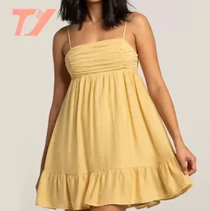 TUOYI New Arrivals Loose Women'S Summer Dress Sexy Short Chiffon Fabric Casual Mini Short Dresses For Women