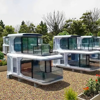 Maison préfabriquée intelligente de luxe en acier, type capsule spatiale mobile, avec lit, pour usage extérieur en appartement