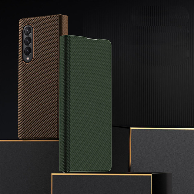 PC Leather Material Folding Shock Proof Anti-fingerprint Cell Phone Case for Samsung Galaxy Z Fold 3 Z Fold 4 Cover