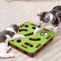 Matériau en feutre de boîte de jeu de puzzle de labyrinthe de chat avec des boules en forme de cloche intégrées pour soulager l'ennui jouet pour chat produits pour animaux de compagnie