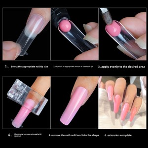 Capsules d'ongles et kit de <span class=keywords><strong>gel</strong></span> UV rapide <span class=keywords><strong>sans</strong></span> papier, style français, pour extensions en cristal, 60 pièces, pour le marché international - Product Image 4