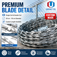 Fil barbelé double hélice sur mesure de 30-110 cm, préféré des entrepreneurs, commande en gros, taille flexible