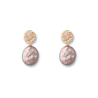 Damen Sterling Silber Emaille Schmuck Ohrringe Süßwasser Perle Classic & Eleganz Bernstein Ohrringe