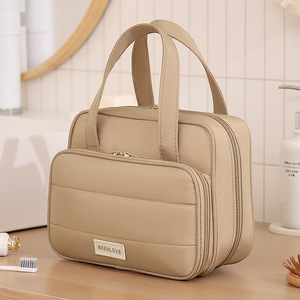Beenlove Toiletry Bag Khaki <b>Large</b> Capacity Portable Makeup Organizer Travel Cosmetic Bag - Product Image 1