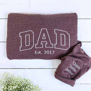 Felpa da papà più grande del mondo o regalo con cappuccio ricamato con nomi personalizzati o anni in tinta unita Jersey invernale traspirante Unisex - Product Image 6