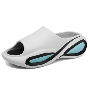 Sandales à plateforme pour hommes, blanches, rembourrées, antidérapantes, pour l'intérieur et l'extérieur, décontractées - Product Image 5