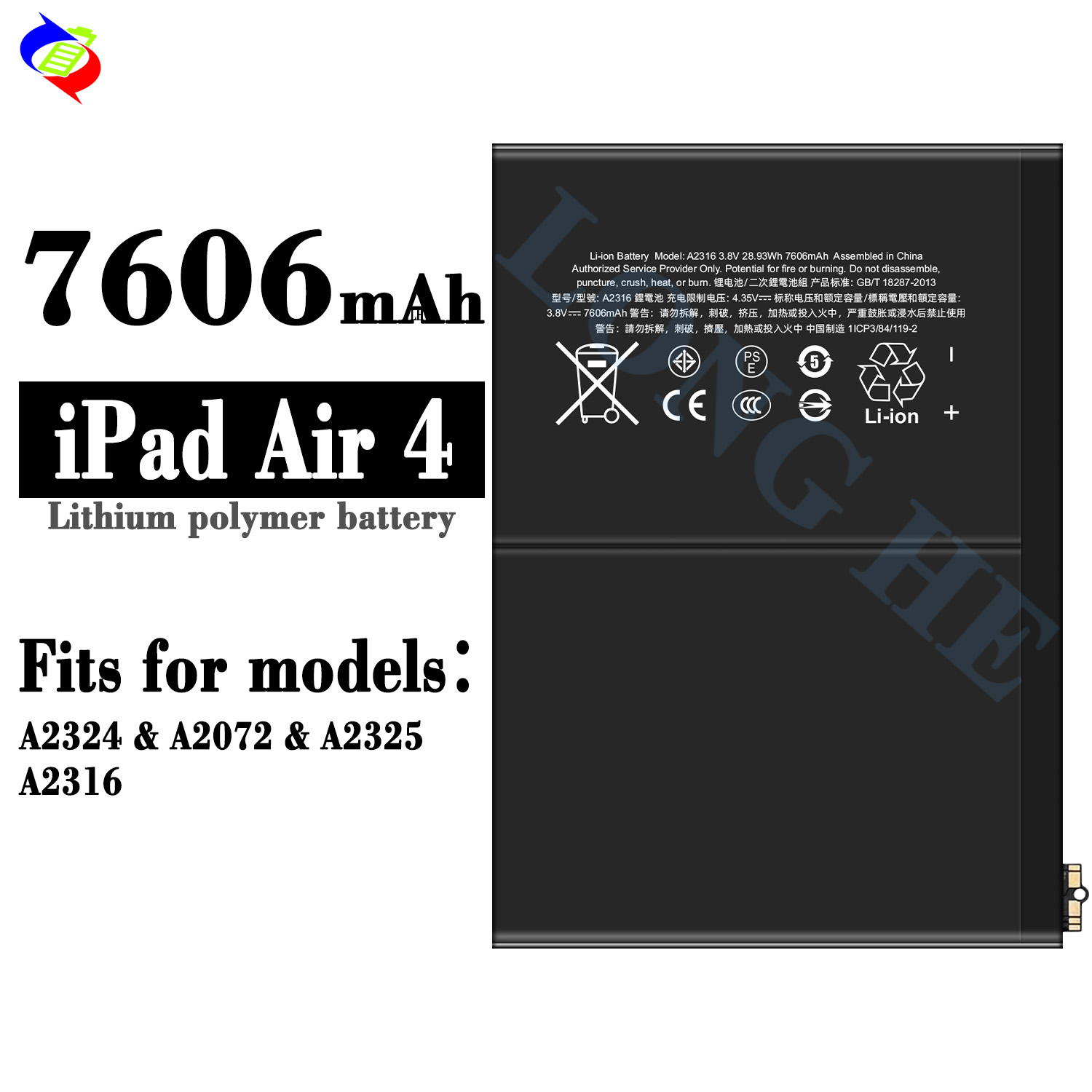 Wholesale Replacement Battery for iPad Air 4 A2324 A2072 A2325