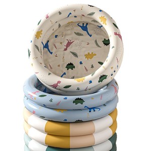 Piscine gonflable ronde en PVC épaissi Ugly Baba Retro pour enfants et nourrissons, usage domestique, design océanique - Product Image 5