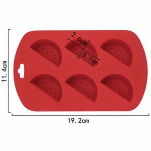 Eco-Friendly 6 Hole Fruit Watermelon Shape Cake Candy Reused Diy Hand Make <b>Soap</b> Canle Silicone Epxoy <b>Mold</b> OEM\ODM - Product Image 2