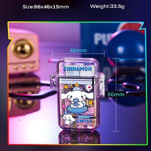 Dẫn ánh sáng trong suốt trường hợp nhẹ hơn Windproof ngọn lửa màu Đỏ kuromi nhẹ hơn Hello Kitty phim hoạt hình nhẹ hơn - Product Image 2