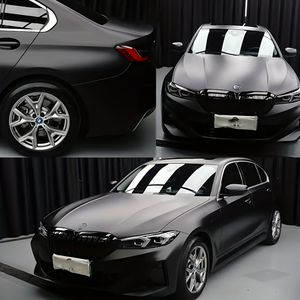 무광 새틴 메탈릭 블랙 자동차 비닐 랩 롤 1.52*17M 기포 없는 3M 자동차 랩핑 필름 - Product Image 4