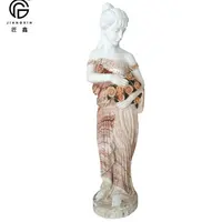 Lebensgroße Marmorstatue Naturstein Hand geschnitzte Marmor weibliche Statue Skulptur