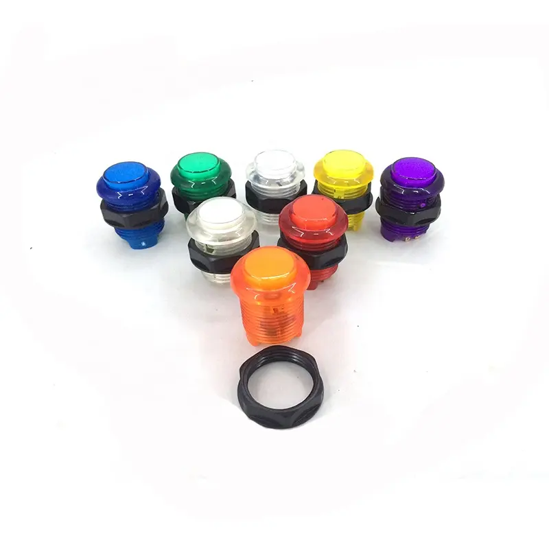 Mesin Game Bermain Round Sekrup RGB Menerangi Arkade Tombol 5 V 12 V 28 Mm LED Push Button