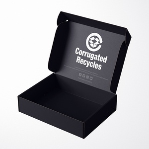 Logo Printing Corrugated Candle Boxes Black Kraft Mailer Gift Box