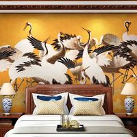 Wasserdichte Maßgefertigte Moderne Minimalistische Chinesische Tier-Gruidae-Tapete Wohnzimmer Schlafzimmer Wanddekoration Kranich-Wandbild