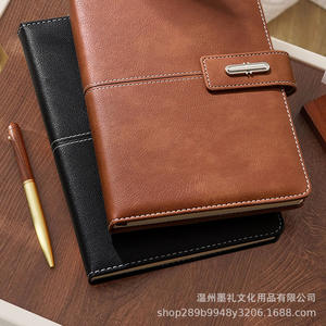 สมุดบันทึกหนัง Lincoln A5 พร้อมตัวล็อคแบบหัวเข็มขัด ชุดของขวัญธุรกิจอเนกประสงค์ ปรับแต่งได้พร้อมพิมพ์โลโก้ - Product Image 2