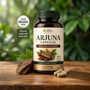 Capsules d'Arjuna Herbal Wellness, 60 unités, extrait pur d'écorce, antioxydant naturel, soutien digestif et immunitaire, complément pour la santé cardiaque - Product Image 1