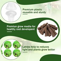 Kit de dosettes de graines de serre en gros Système de culture hydroponique Pots en filet 12 paniers de culture 50 éponges de culture 12 dômes de culture 12 étiquettes de dosettes