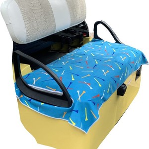 Funda Completa para Asiento de Carro de Golf, Diseño Floral Azul Lago, Felpa, Delantera, para EZ Go, Estilo de Dibujos Animados, para Todas las Estaciones - Product Image 1