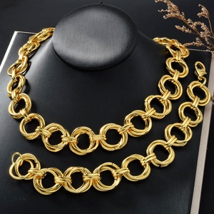 Custom Luxury Wedding Engagement Party 14K Gold Plated Copper Hook Ups Chain Necklace <b>Bracelet</b> Jewelry <b>Sets</b> Women - Product Image 4