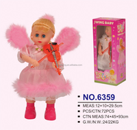 En stock : Poupée ange réaliste pour filles, jouet électrique à piles, avec fonctions de lecture, de percussion, de violon et d'orgue, en anglais et en arabe
