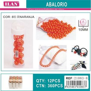 Perline Ilan Abalorio 10mm Arancioni per Creazione di Gioielli, 12 Pezzi per Tubo - Product Image 3