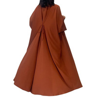 Abaya musulmane de luxe sur mesure 2025 de Dubaï pour femmes, avec détail de nouage au dos, robe modeste ouverte