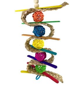 Fancy Colorato Rattan Balls Uccello del Pappagallo Giocattoli di Masticazione Gabbia di Uccello Appeso Ornamento - Product Image 6